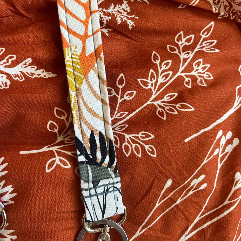 Vera Bradley Orange and White Leafy Bag Strap
